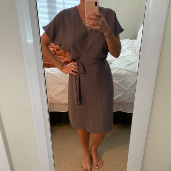 Topshop Dresses & Skirts - Taupe Wrap Dress by Top Shop